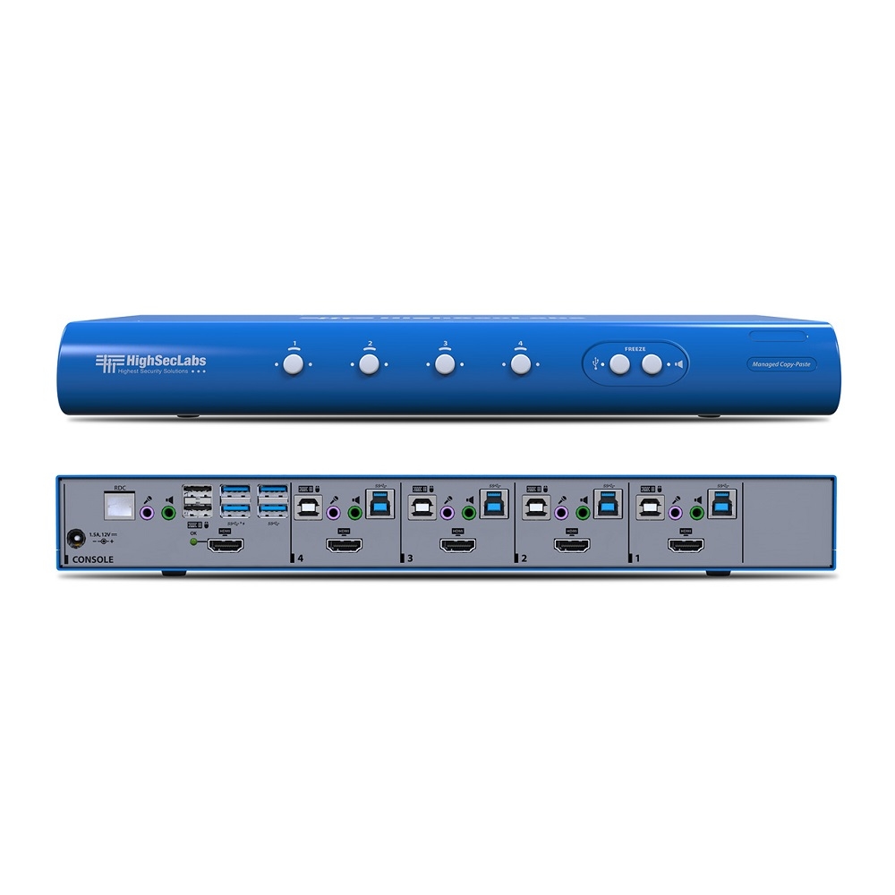 HighSecLabs 4-Port 4K30 UHD HDMI KVM Switch with sUSB SK41HU-N